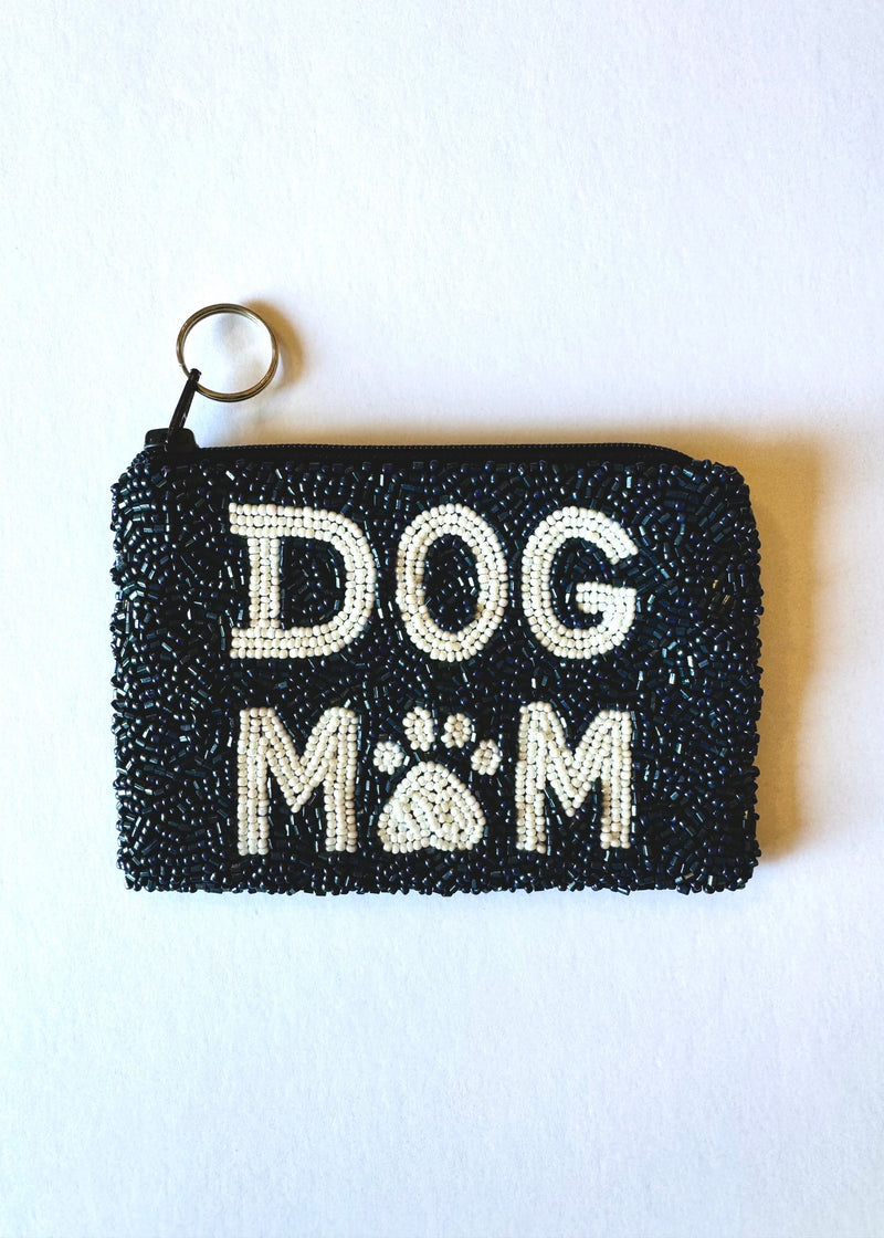 Dog Mom Beaded Coin Purse