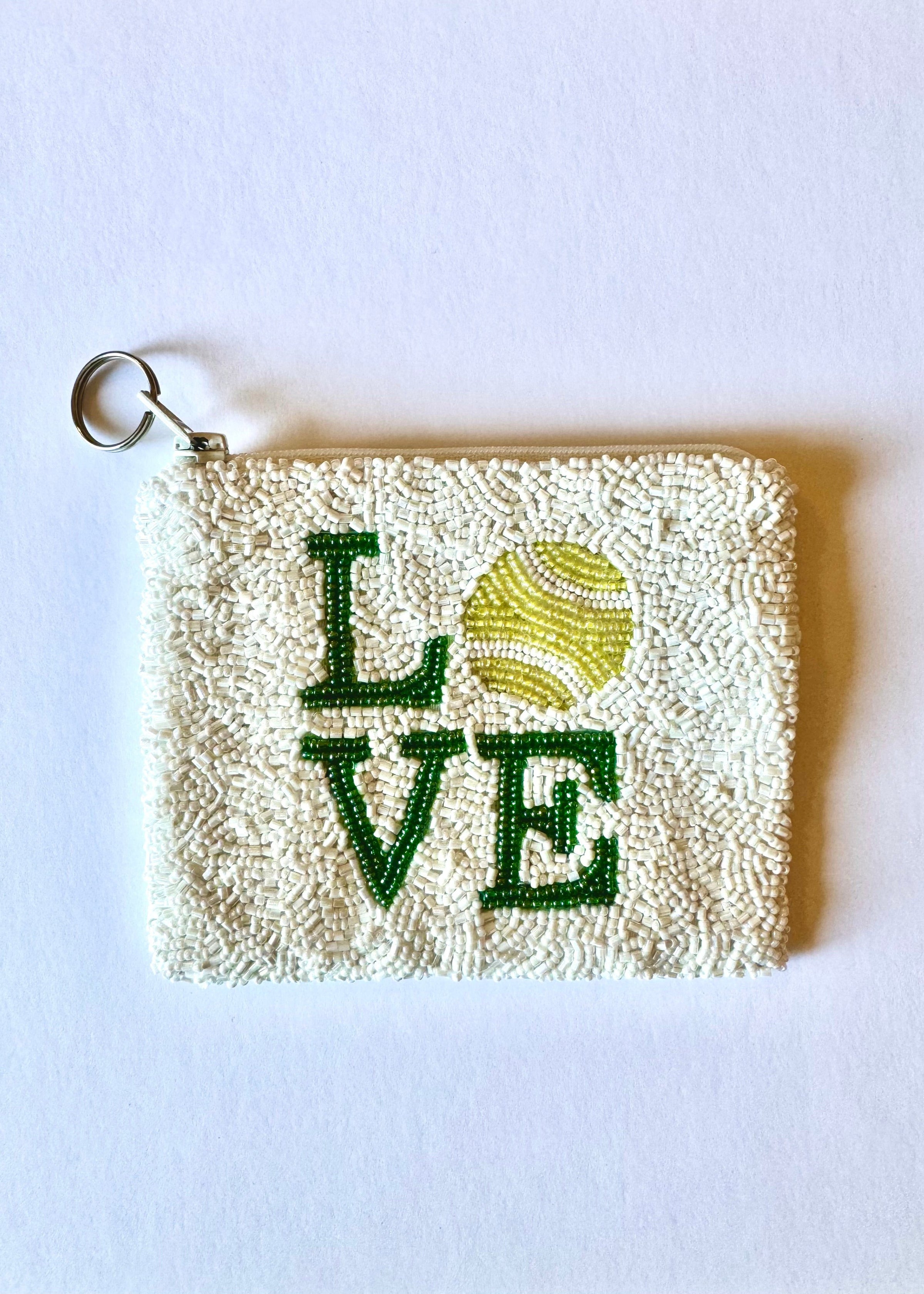 Love Tennis Beaded Coin Purse