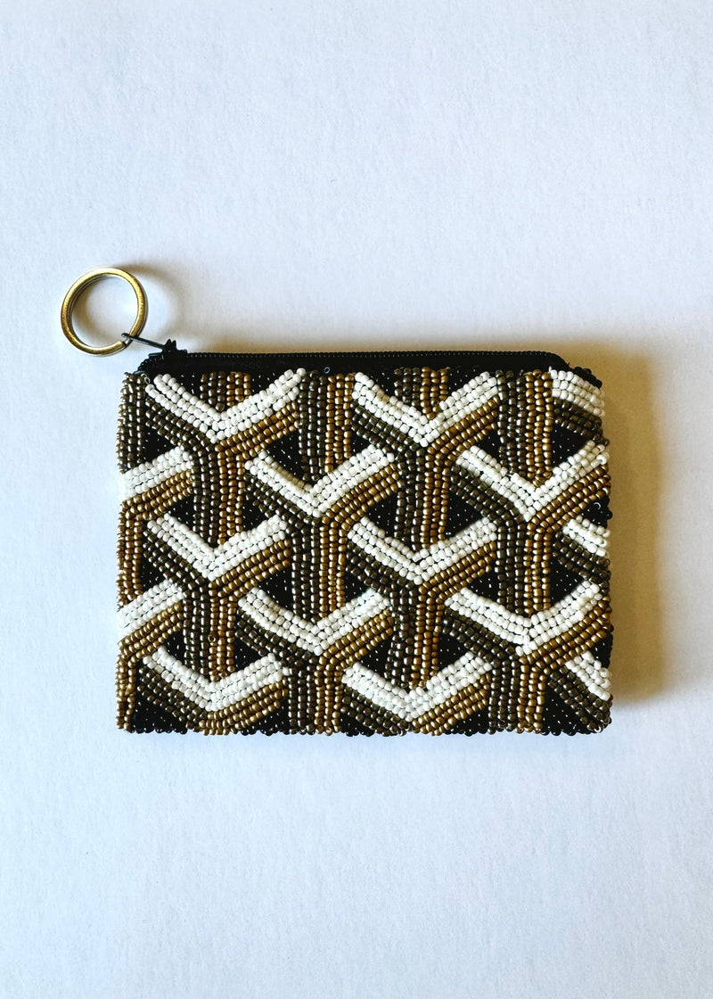 G Black Beaded Coin Purse