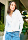 Kinross Rib Button Polo White
