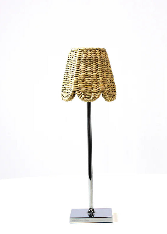 Micro Scalloped Water Hyacinth Lampshade Natural