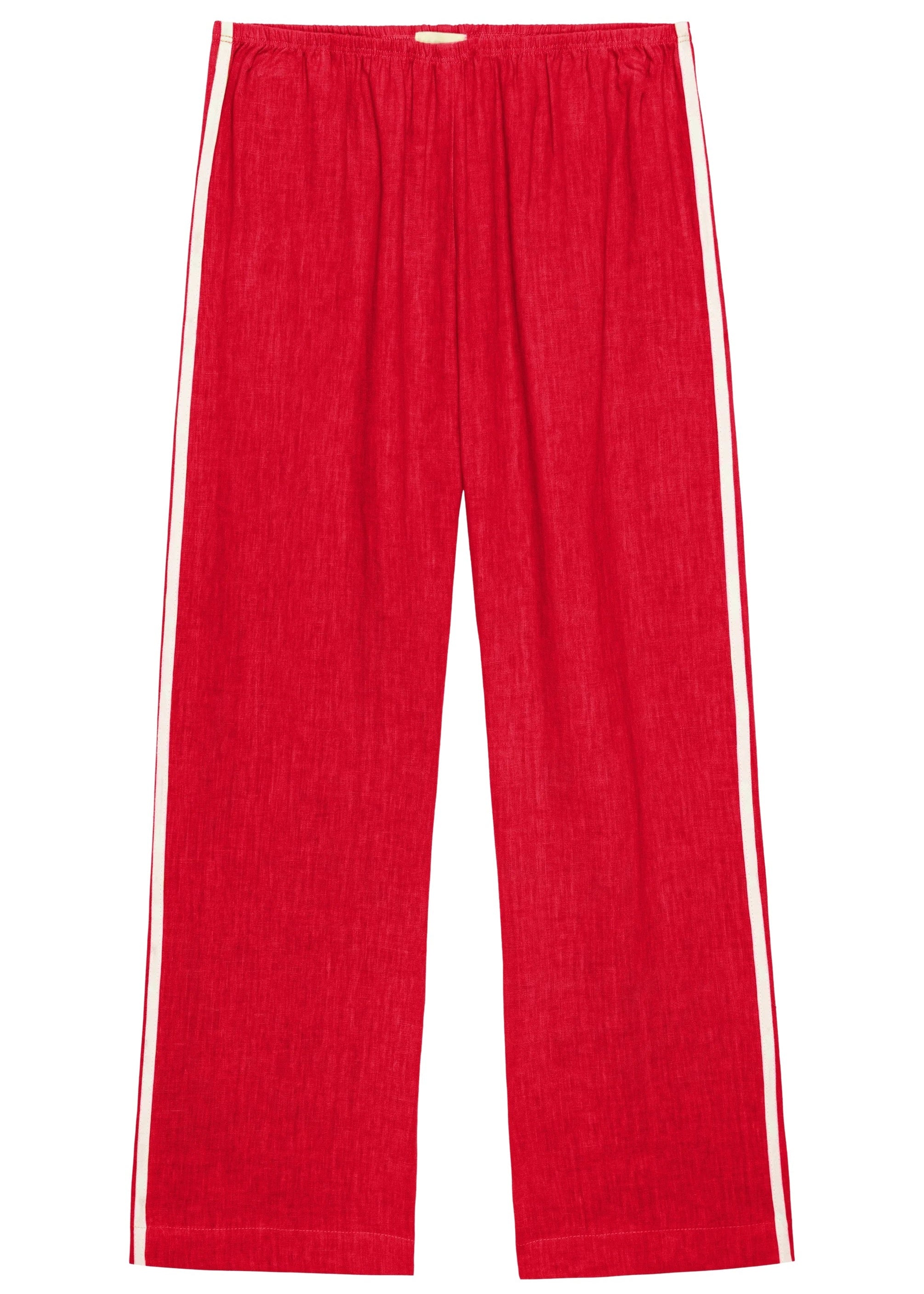 Donni Linen Crop Stripe Pant Bell Pepper