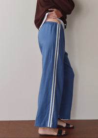 Donni Linen Crop Stripe Pant Lapis