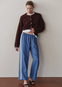 Donni Linen Crop Stripe Pant Lapis