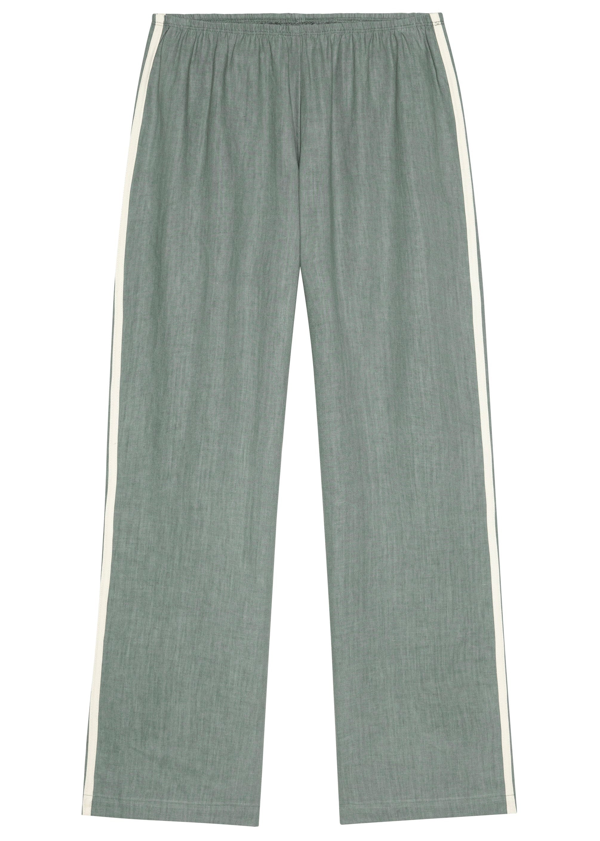 Donni Linen Crop Stripe Pant Sage