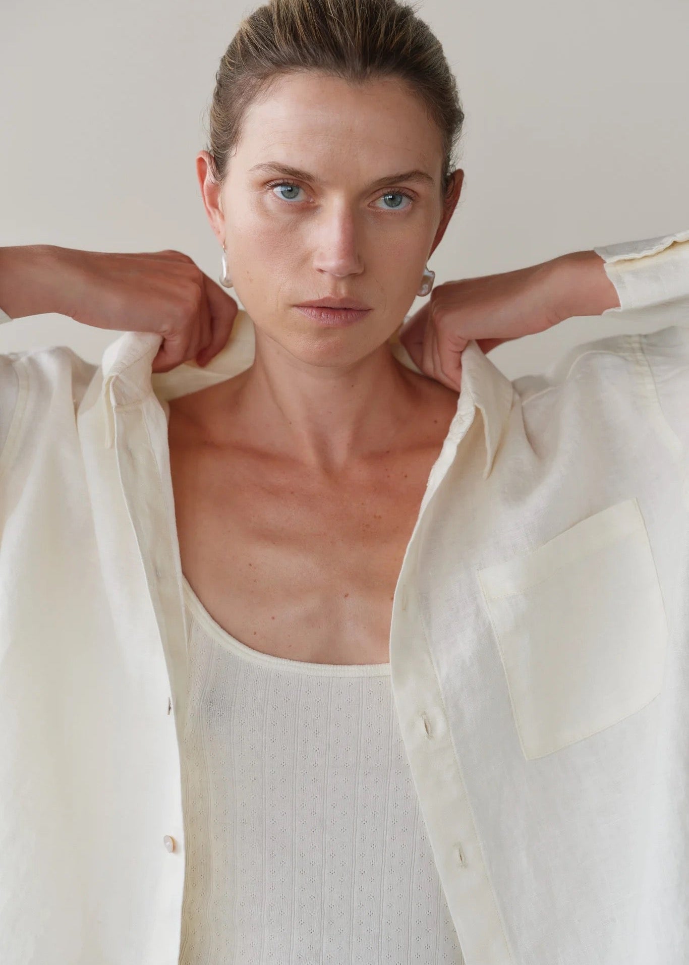 Donni Relaxed Linen Cream Shirt