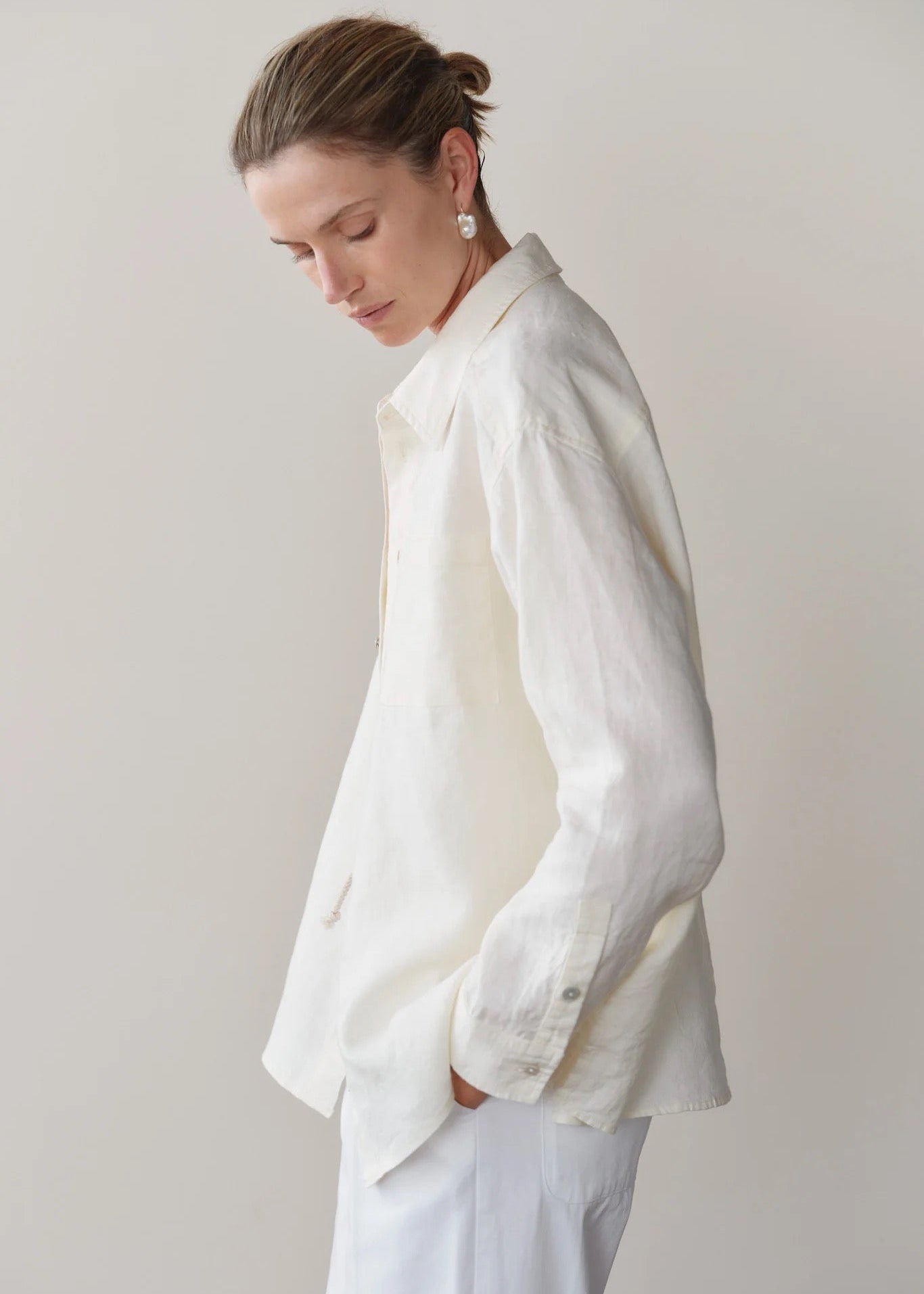 Donni Relaxed Linen Cream Shirt