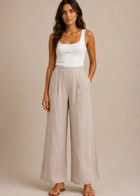 Sand Pleated Pants