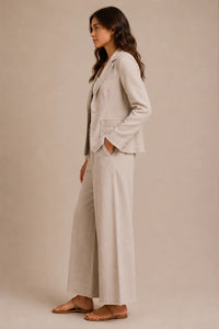 Raw Edge Blazer Sand