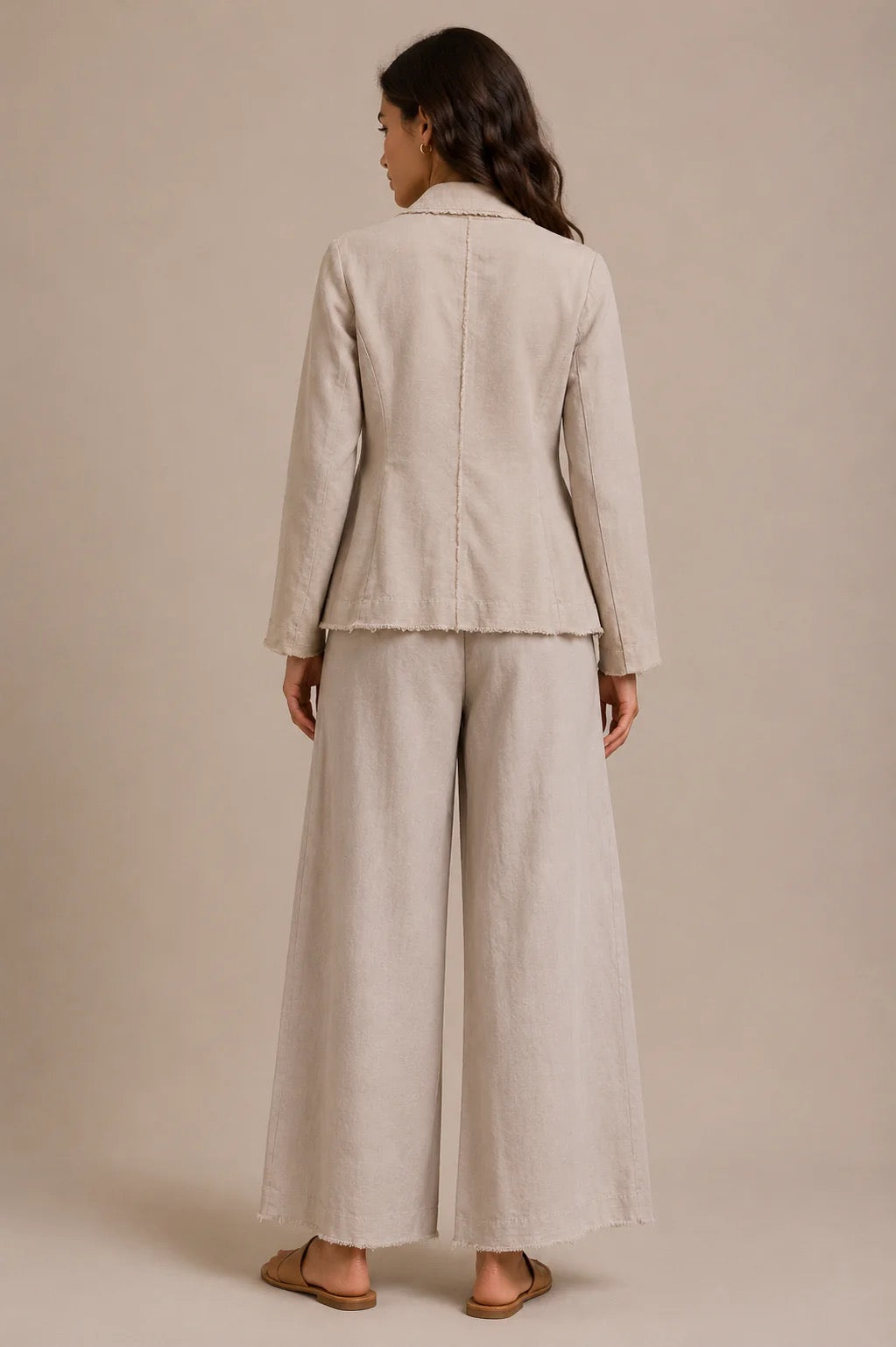 Raw Edge Blazer Sand