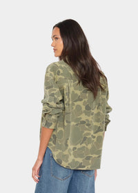 Xirena Camo Green Gia Shirt