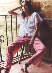 Xirena Olson Pant Cherry Red