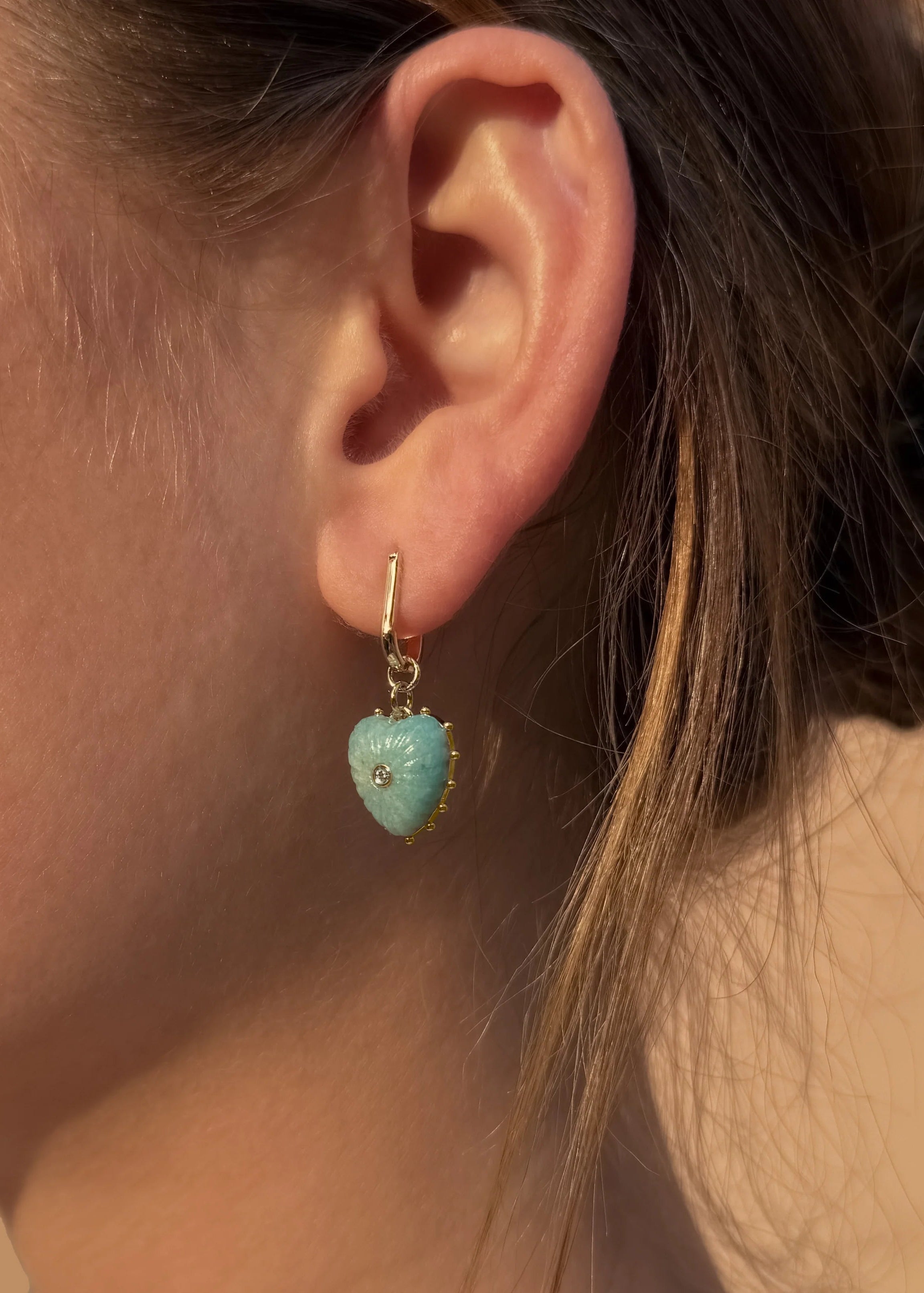 Isabel Amazonite Heart Earrings