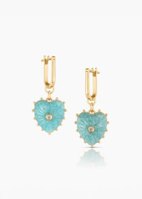 Isabel Amazonite Heart Earrings