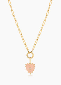 Isabel Pink Jade Heart Charm