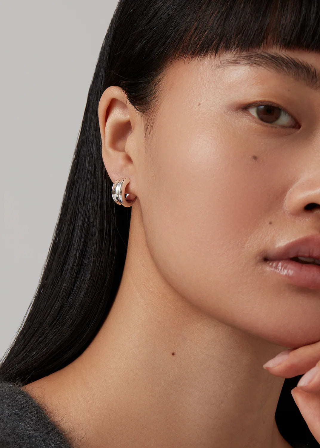 Jenny Bird Mini Lennon Hoops Silver