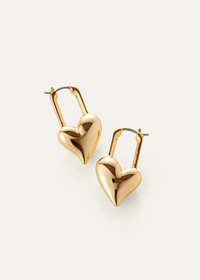 Jenny Bird Padlock Heart Earrings Gold