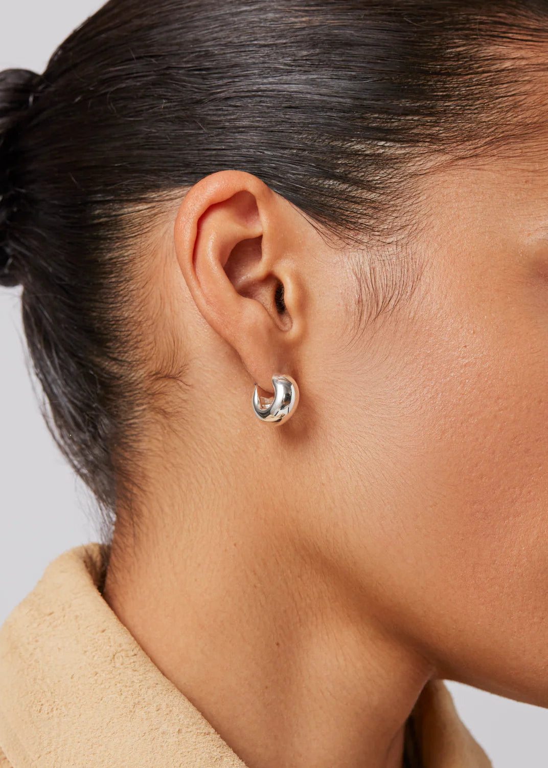 Jenny Bird Mini Tome Hoop Earring Silver