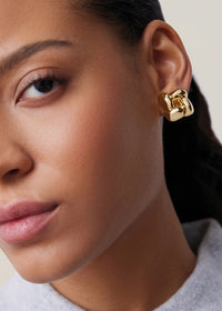 Jenny Bird Small Woven Square Earrings Gold