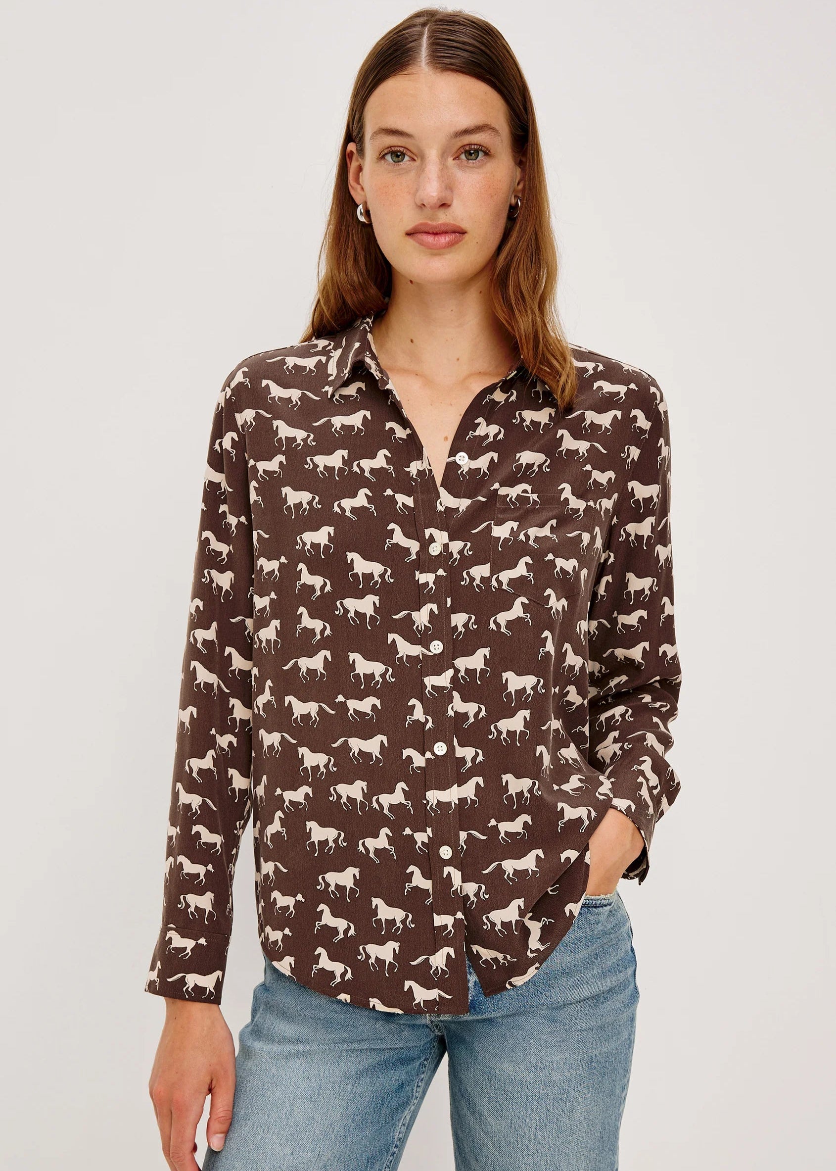 Rails Kate Top Espresso w/ Ivory Horses