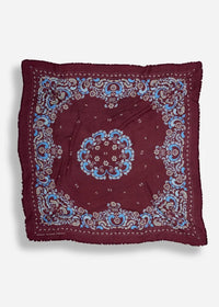 Bandana Scarf Burgandy Flowers WC