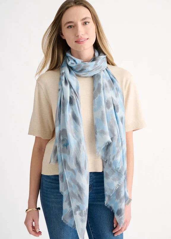 Kinross Painted Leopard Scarf Horizon