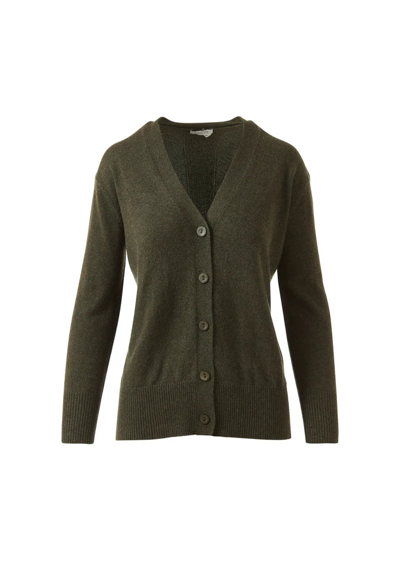 Kinross Hi-Low Easy Button Cardigan Loden