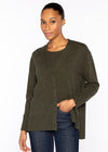 Kinross Hi-Low Easy Button Cardigan Loden