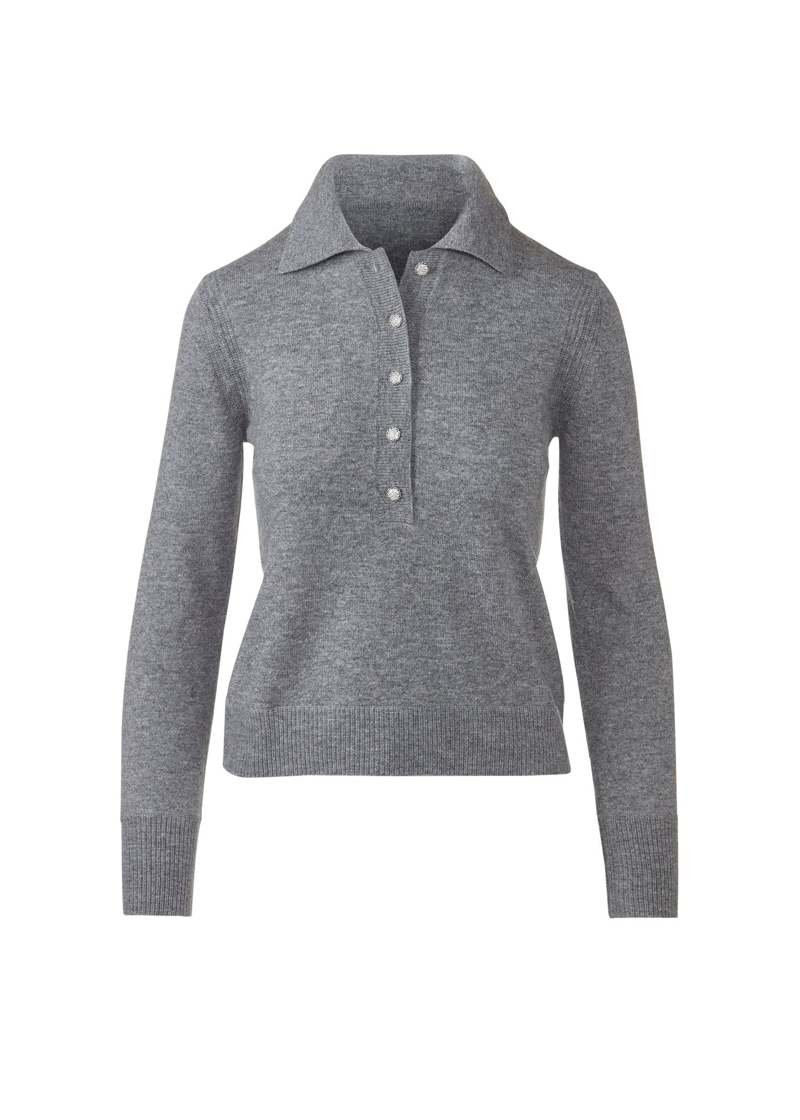 Kinross Crystal Button Polo Graphite
