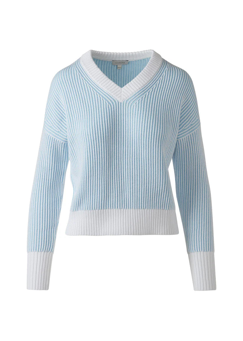 Plaited Rib Vee Island/White