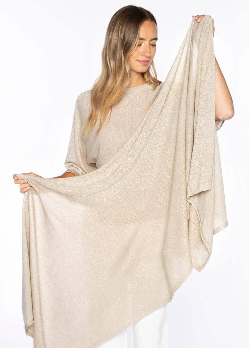 Kinross Linen Lurex Wrap Pebble