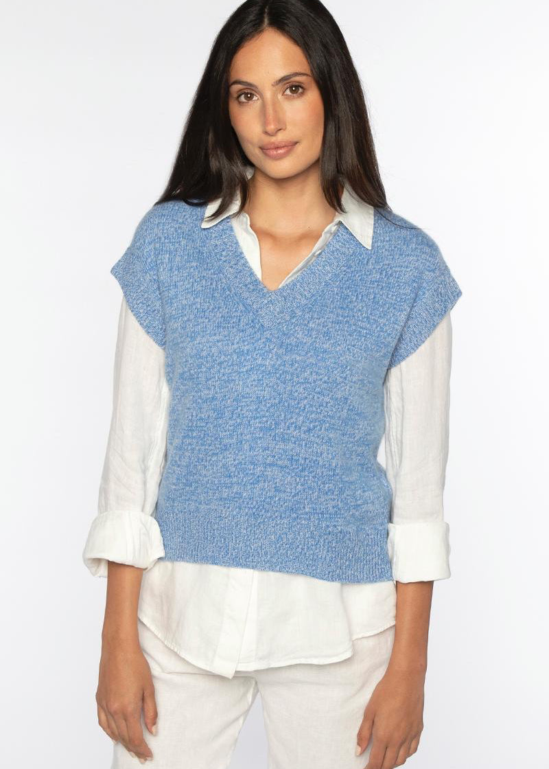 Kinross Marled Cap Sleeve Vee