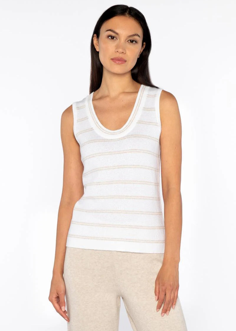 Kinross Textured Tank White/Wicker