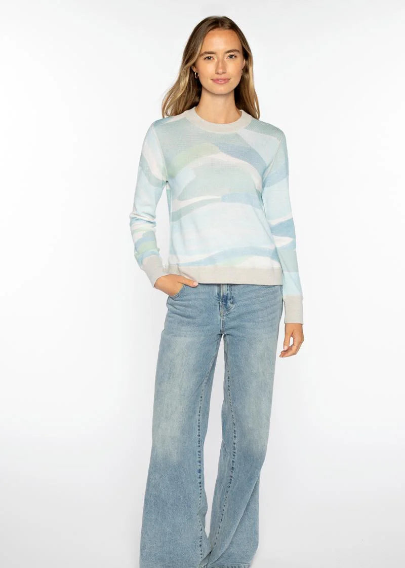 Kinross Landscape Print Pullover Skyway Multi