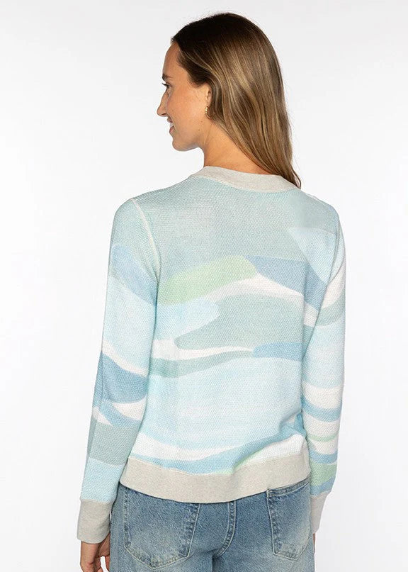 Kinross Landscape Print Pullover Skyway Multi