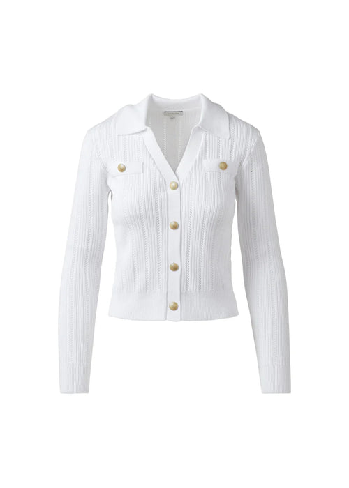 Kinross Rib Button Polo White