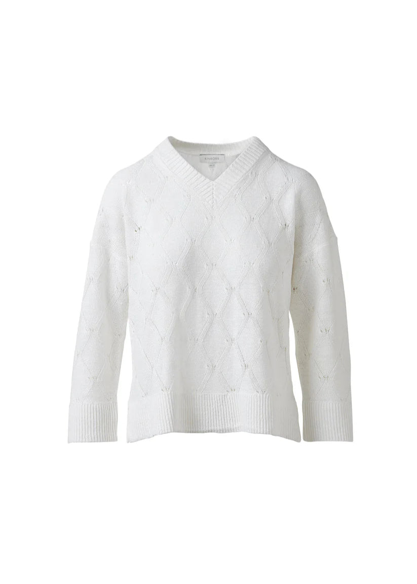 Kinross Openwork Easy Vee White