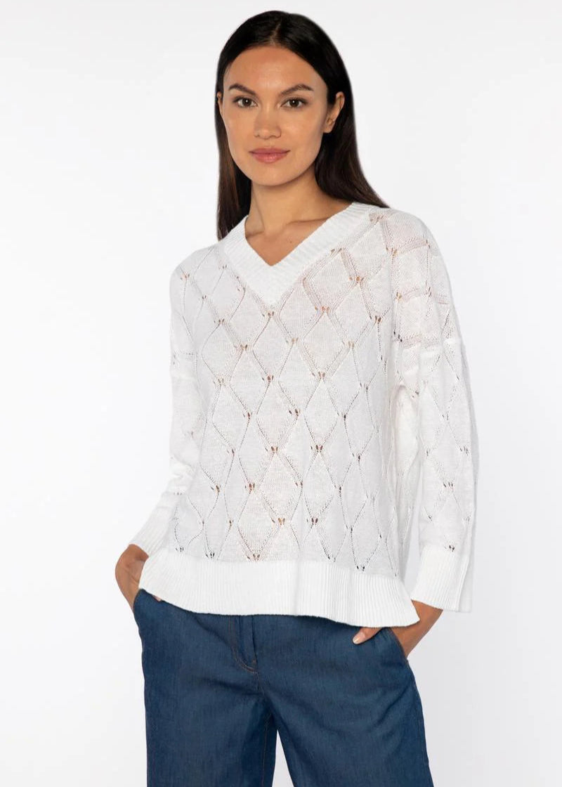 Kinross Openwork Easy Vee White