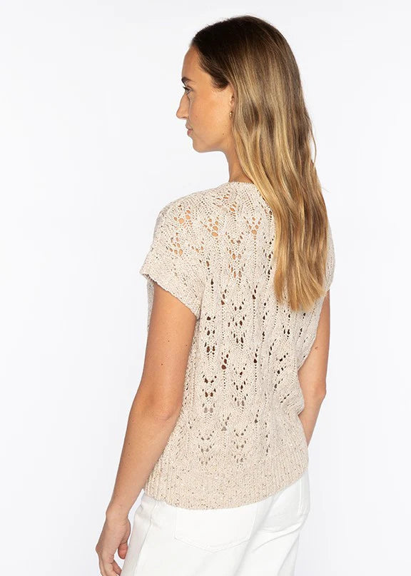 Kinross Sequin Cap Sleeve Vee Straw