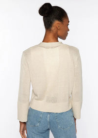Kinross Vee Button Cardigan Pebble
