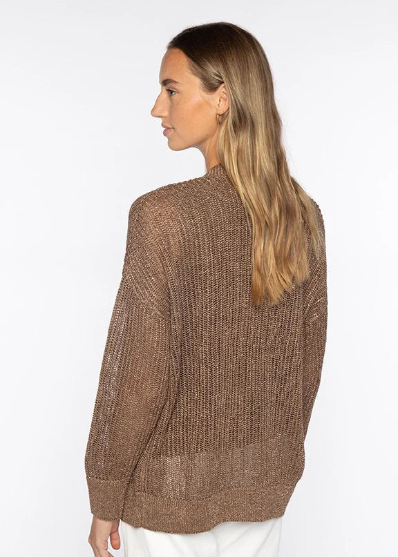 Kinross Open Texture Cardigan Saddle