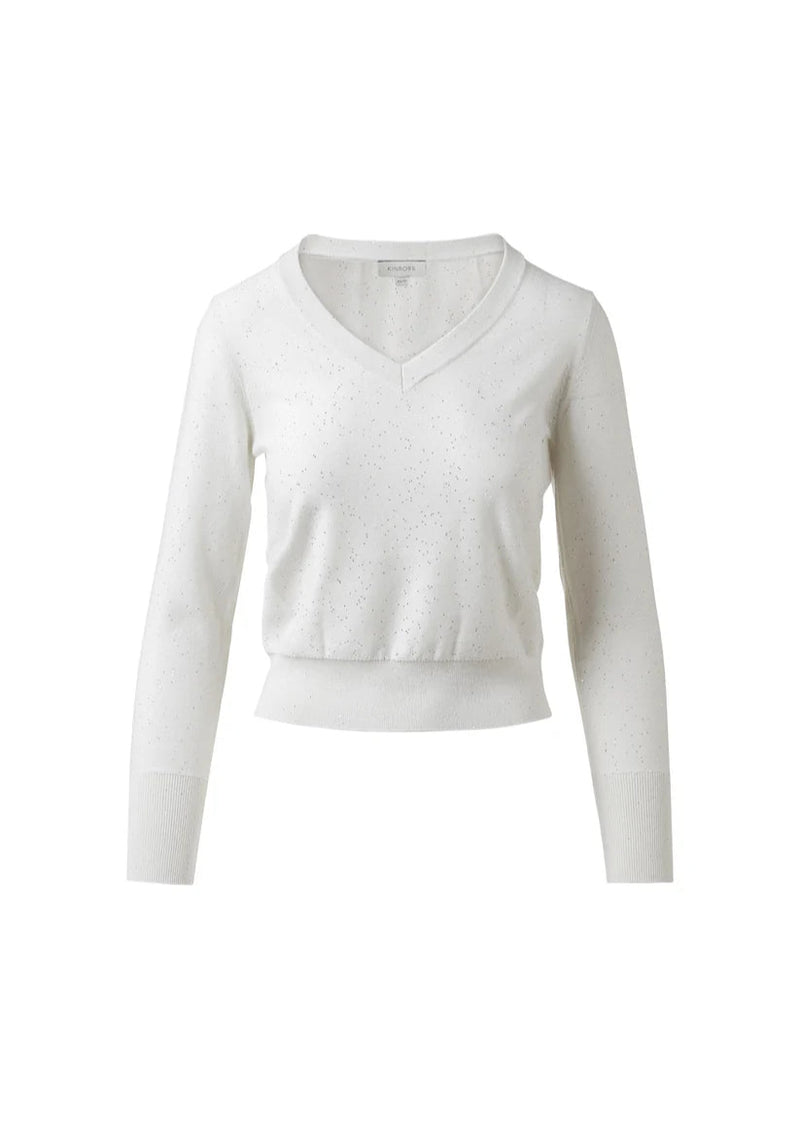 Kinross Sequin Vee Ivory