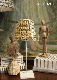 Micro Scalloped Water Hyacinth Lampshade Natural