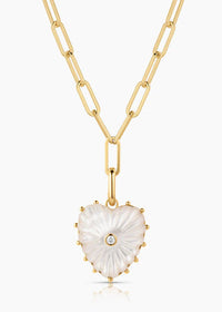 Malene MOP Heart Clip Necklace