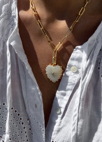 Malene MOP Heart Clip Necklace