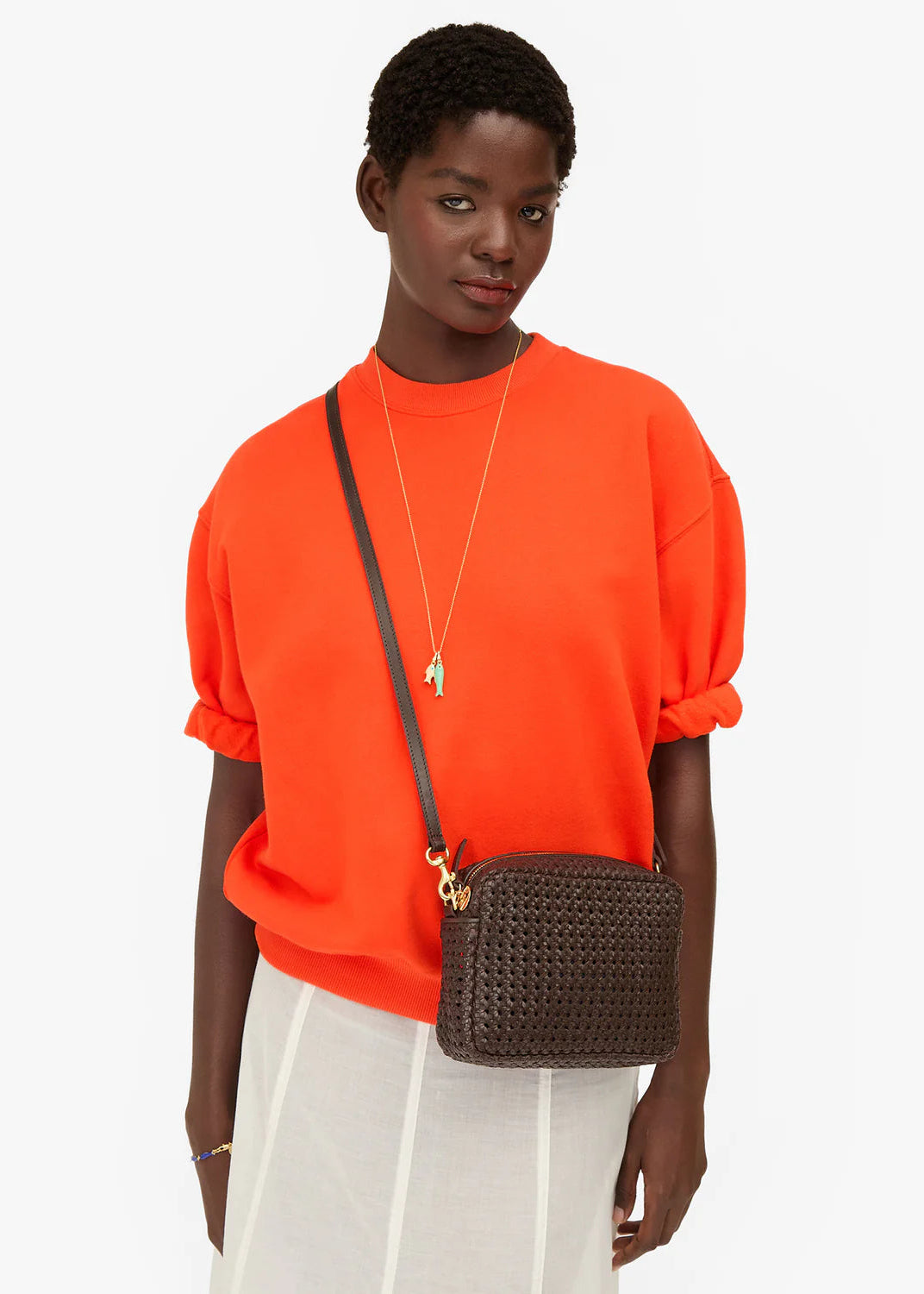 Clare V Midi Sac Chocolate Rattan