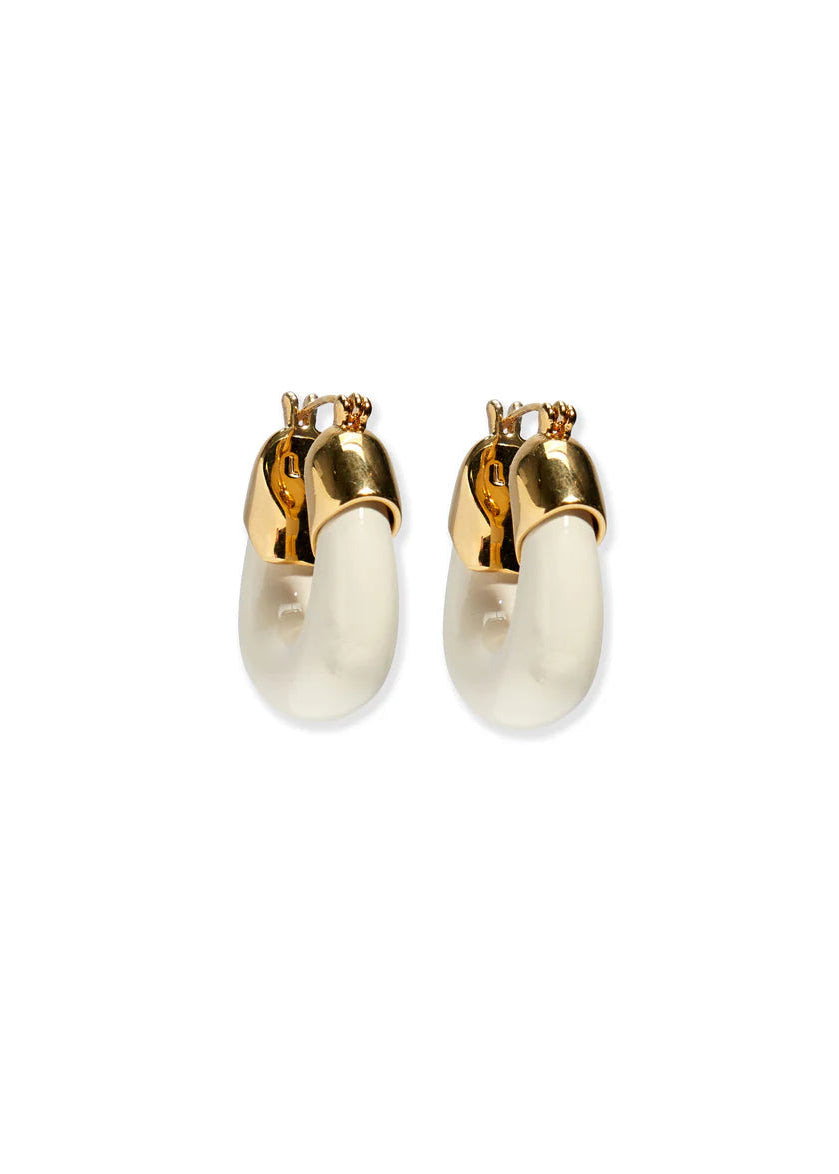 LF Mini Organic Hoops in Alabaster