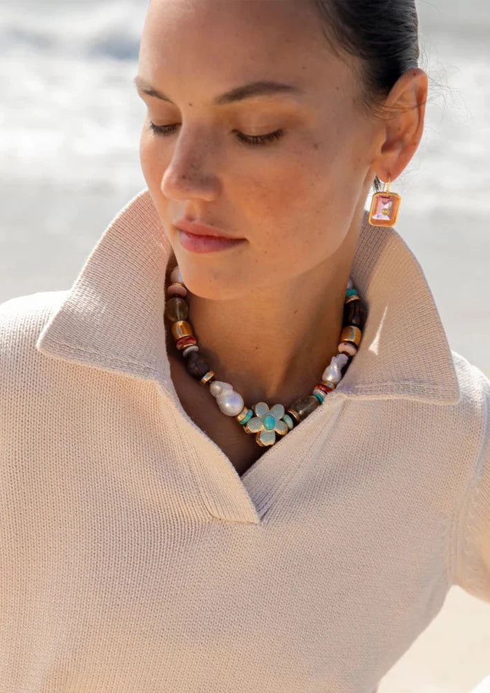 LF Tile Earrings Pink