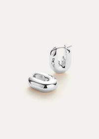 Puffy U-Link Earrings Silver