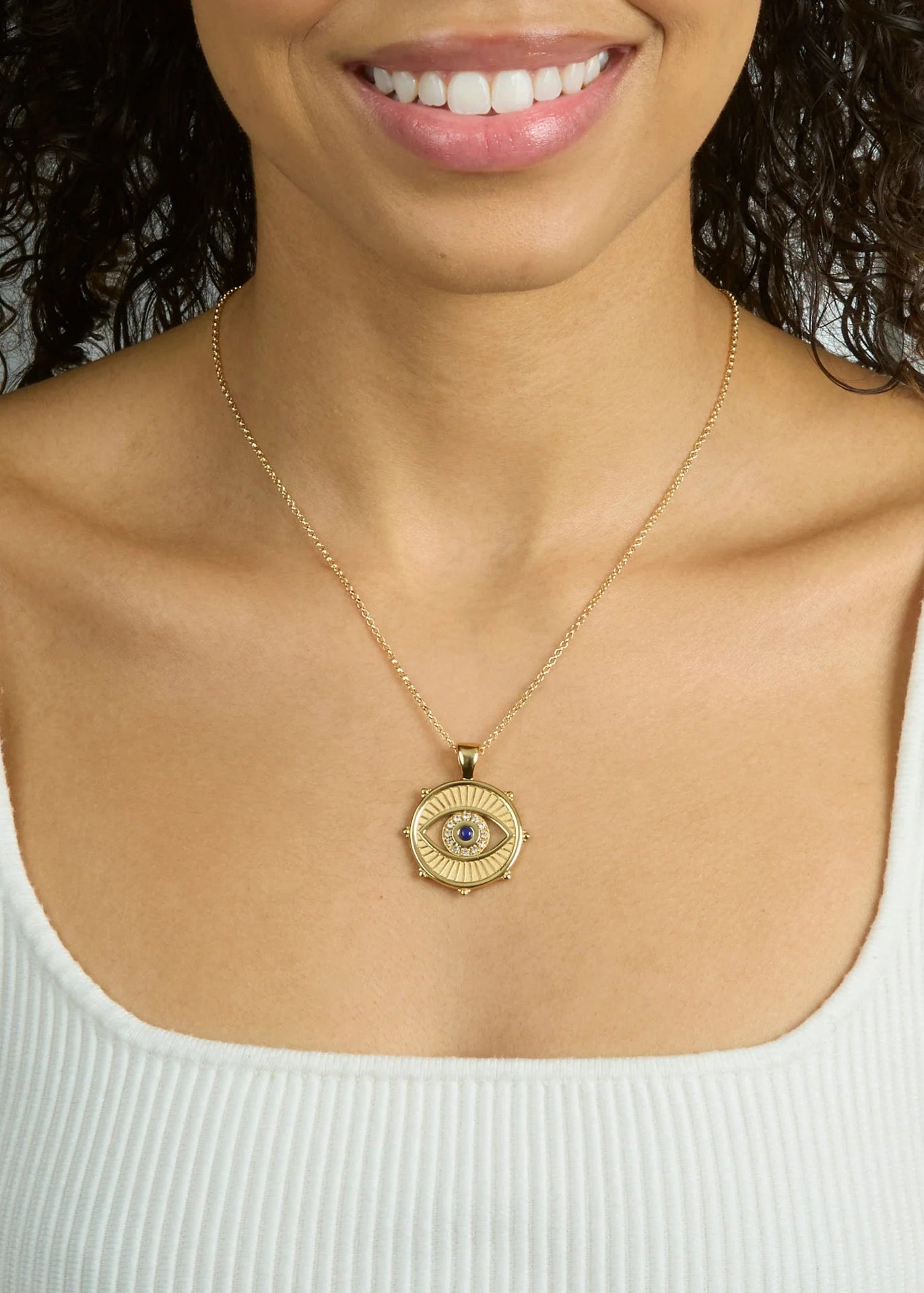 Jane Win PROTECT With an Open Eye Coin Pendant